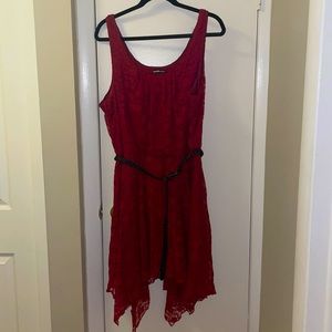 Burgundy lace dress